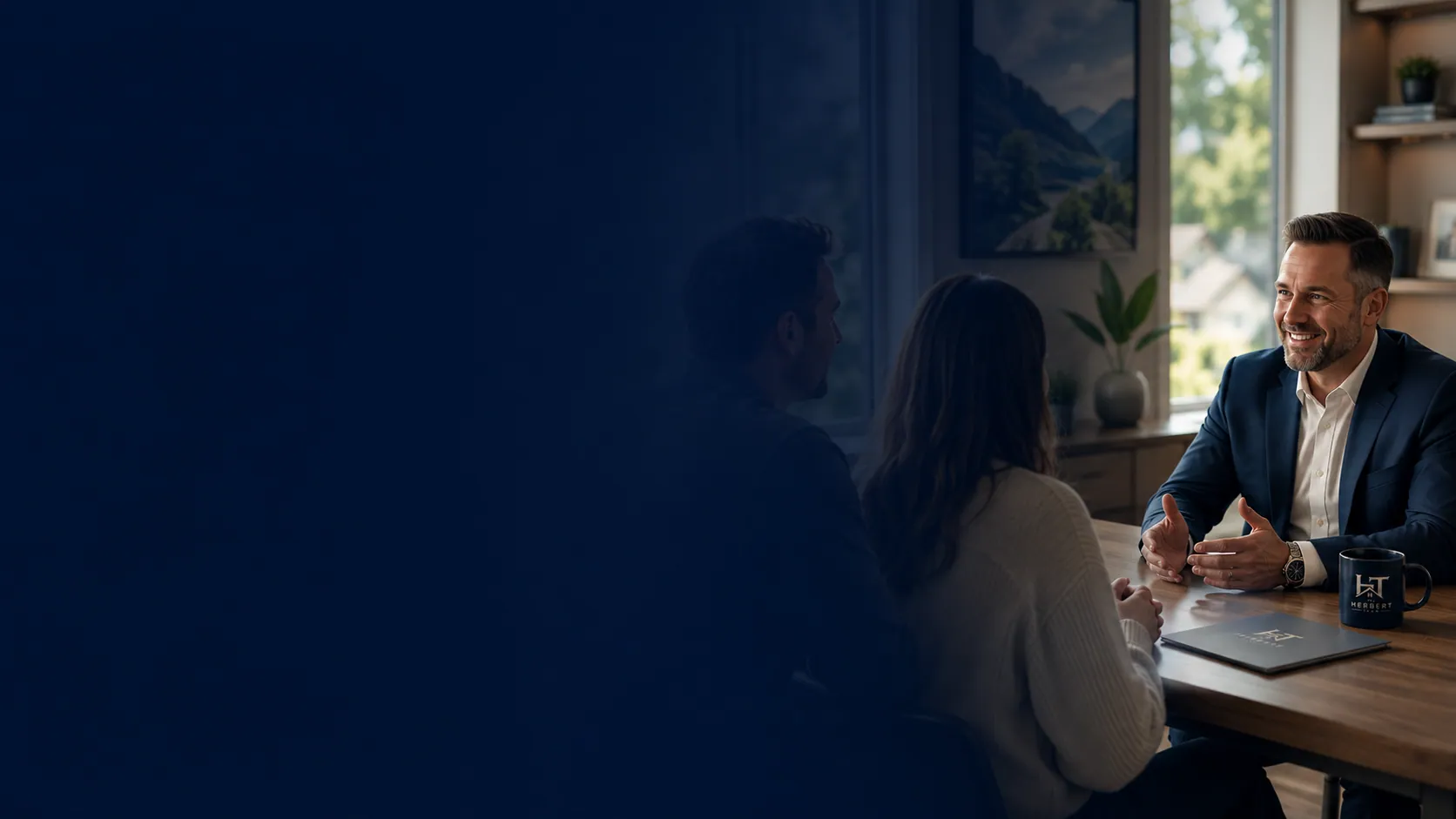 Person completing a mortgage application on a laptop